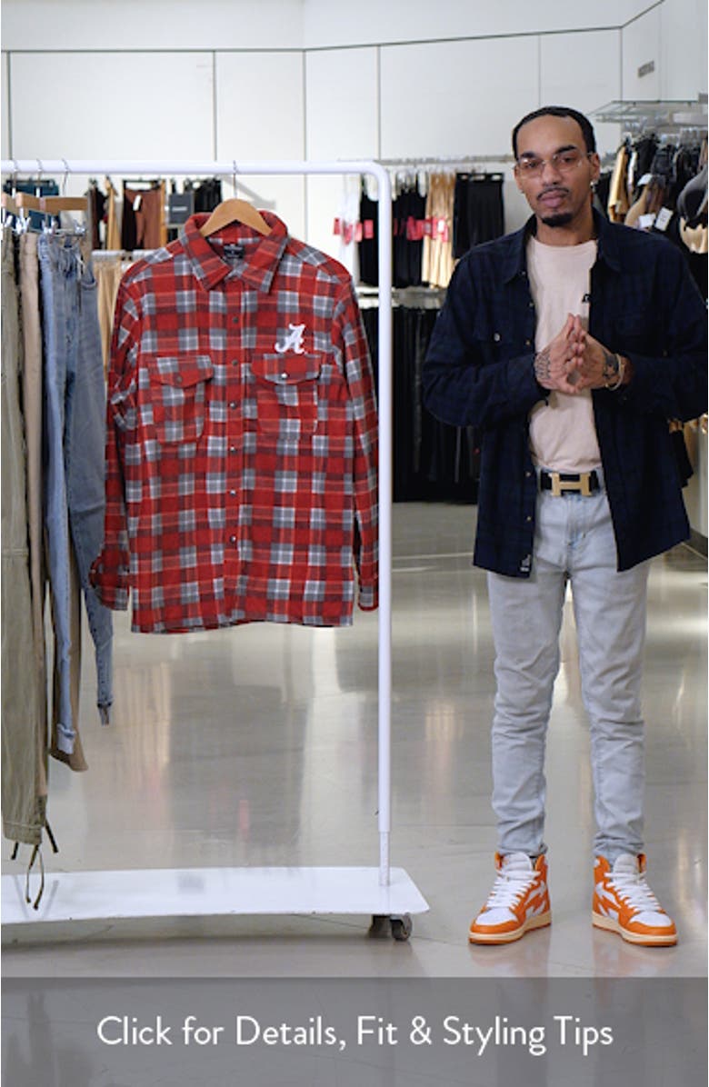 Men's Colosseum Crimson/White Alabama Crimson Tide Ellis Plaid Full-Snap Shirt Jacket, sales video thumbnail