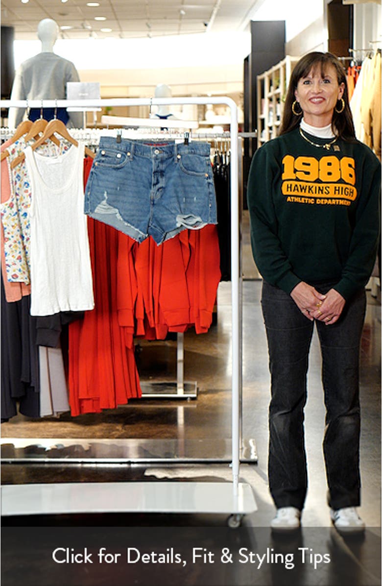 High Waist Denim Mom Shorts, sales video thumbnail