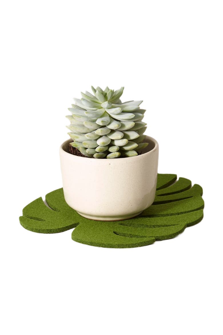 Merino Wool Medium Monstera Trivet, Alternate, color, Loden Green