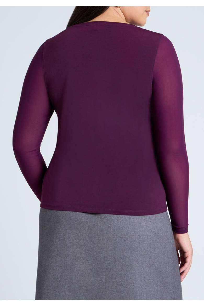Sheer Sleeve Tee, Alternate, color, WHITE
