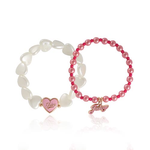 Juicy Couture Kids Kids Pink & White Bracelet Duo In Pink