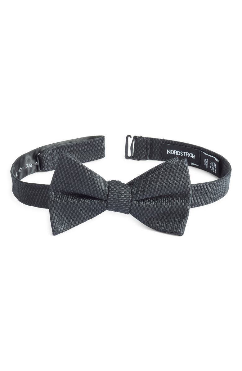 Nordstrom Pre-Tied Silk Bow Tie, Main, color, Black/ Grey