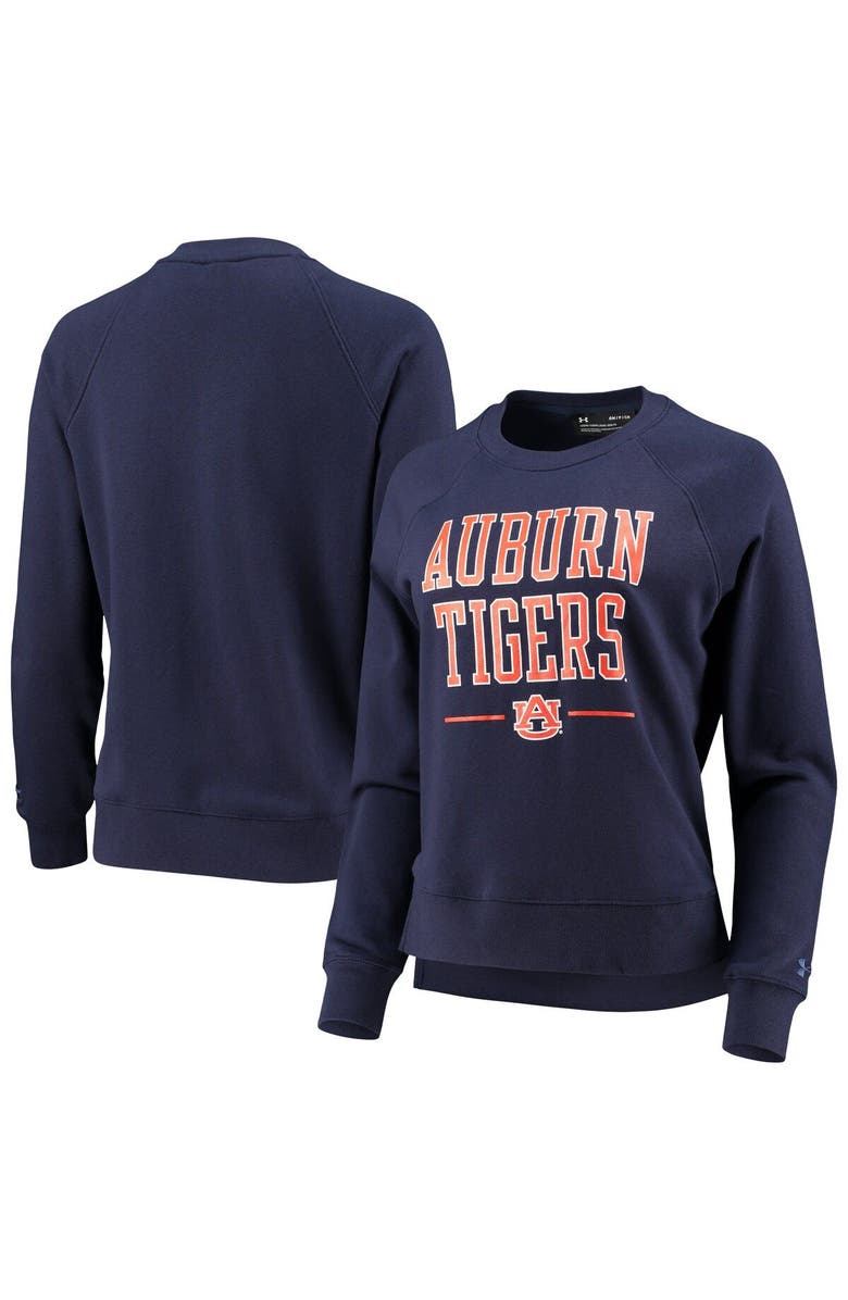 Under Armour Women's Under Armour Navy Auburn Tigers All Day Fleece Raglan Pullover Sweatshirt, Main, color, 