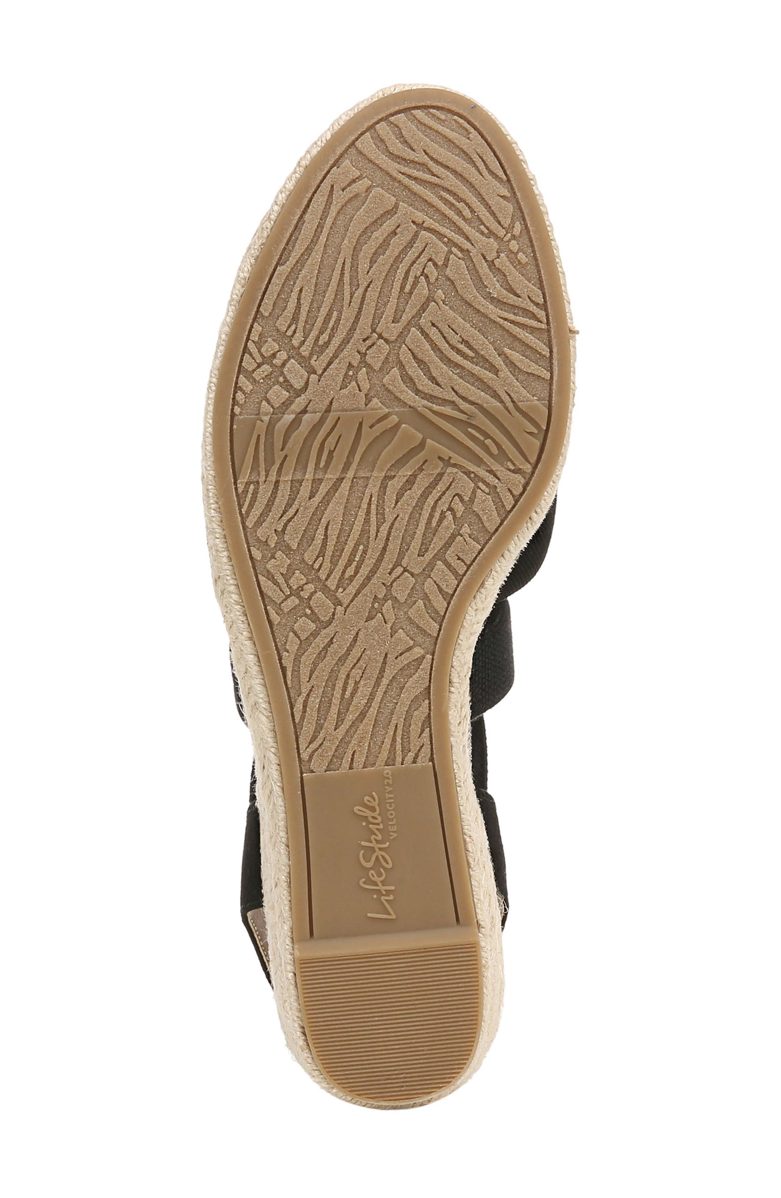 LifeStride Kimball Slingback Espadrille Platform Wedge, Alternate, color, Black