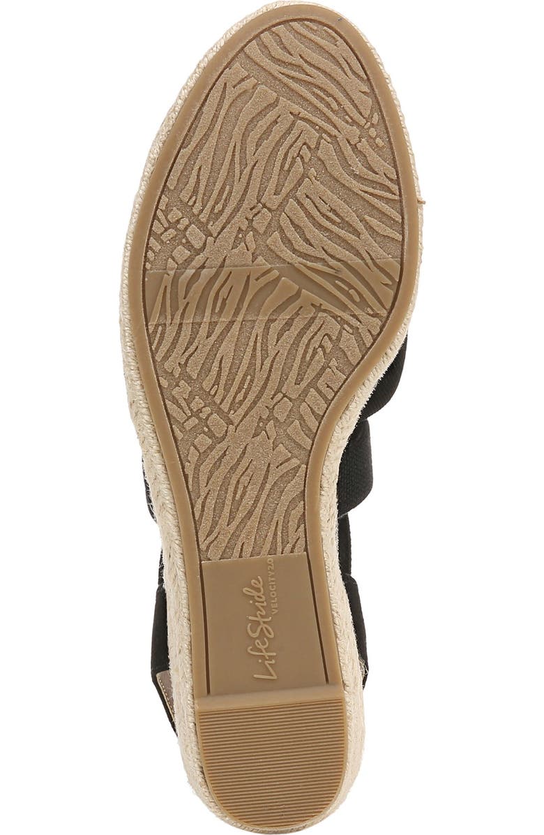 LifeStride Kimball Slingback Espadrille Platform Wedge, Alternate, color, Black