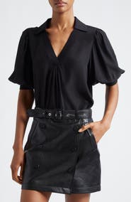 Cinq à Sept Weldon Collar Silk Top