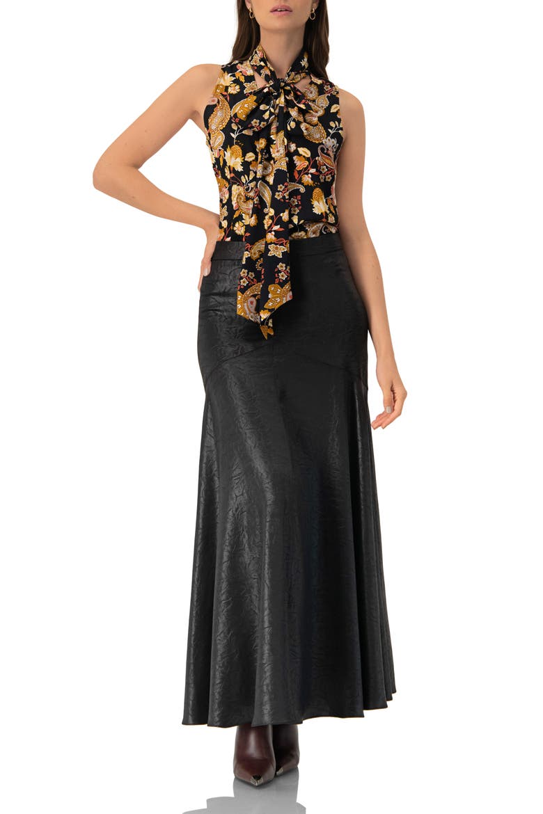 V-Neck Sleeveless Blouse with Neck Ties, Alternate, color, Multicolor