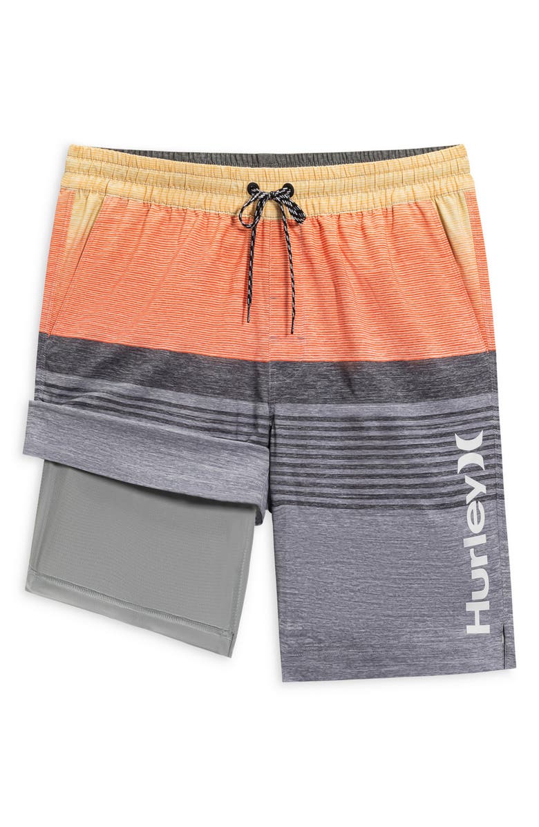 Hurley Ombré Volley Swim Shorts, Alternate, color, Light Stone Grey