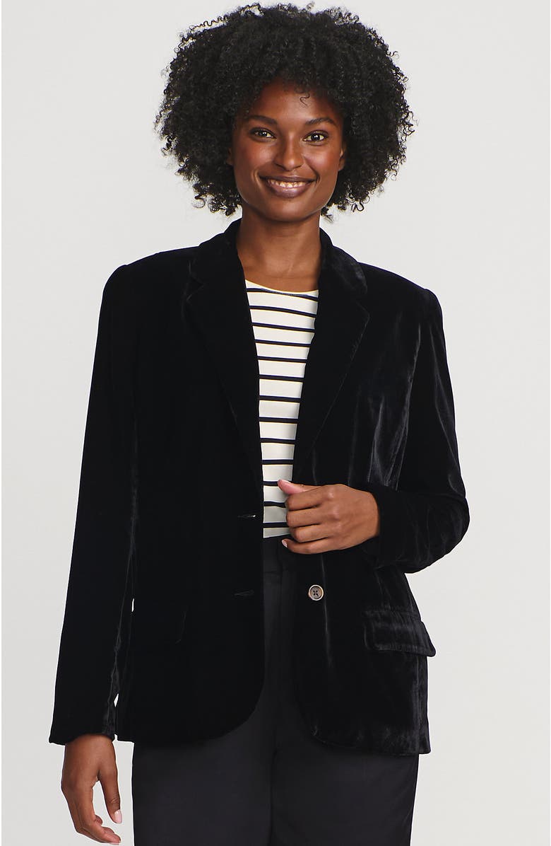 Lands' End Drapey Velvet Blazer, Main, color, 