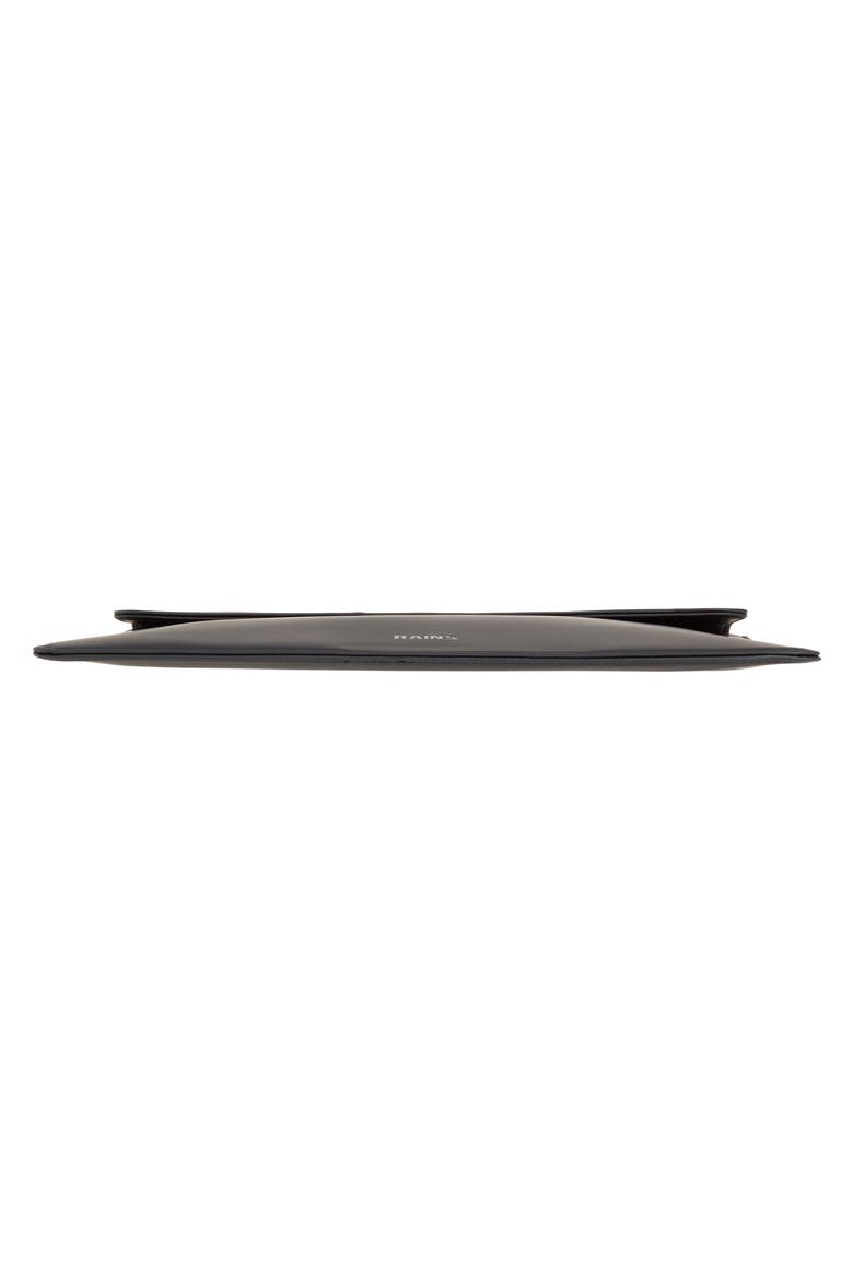 Small Faux Leather Portfolio Laptop Sleeve, Alternate, color, BLACK