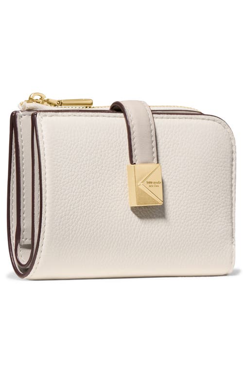 Kate Spade New York Deco Colorblock Pebble Leather Bifold Wallet In White