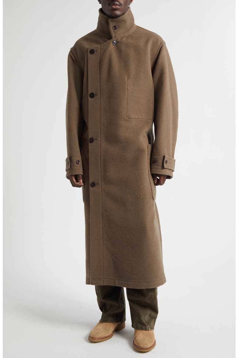Double Face Wool Wrap Coat, Alternate, color, DARK SQUIRREL