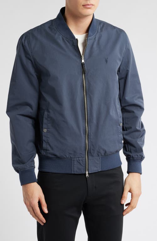 Allsaints Bassett Reversible Bomber Jacket In Blue