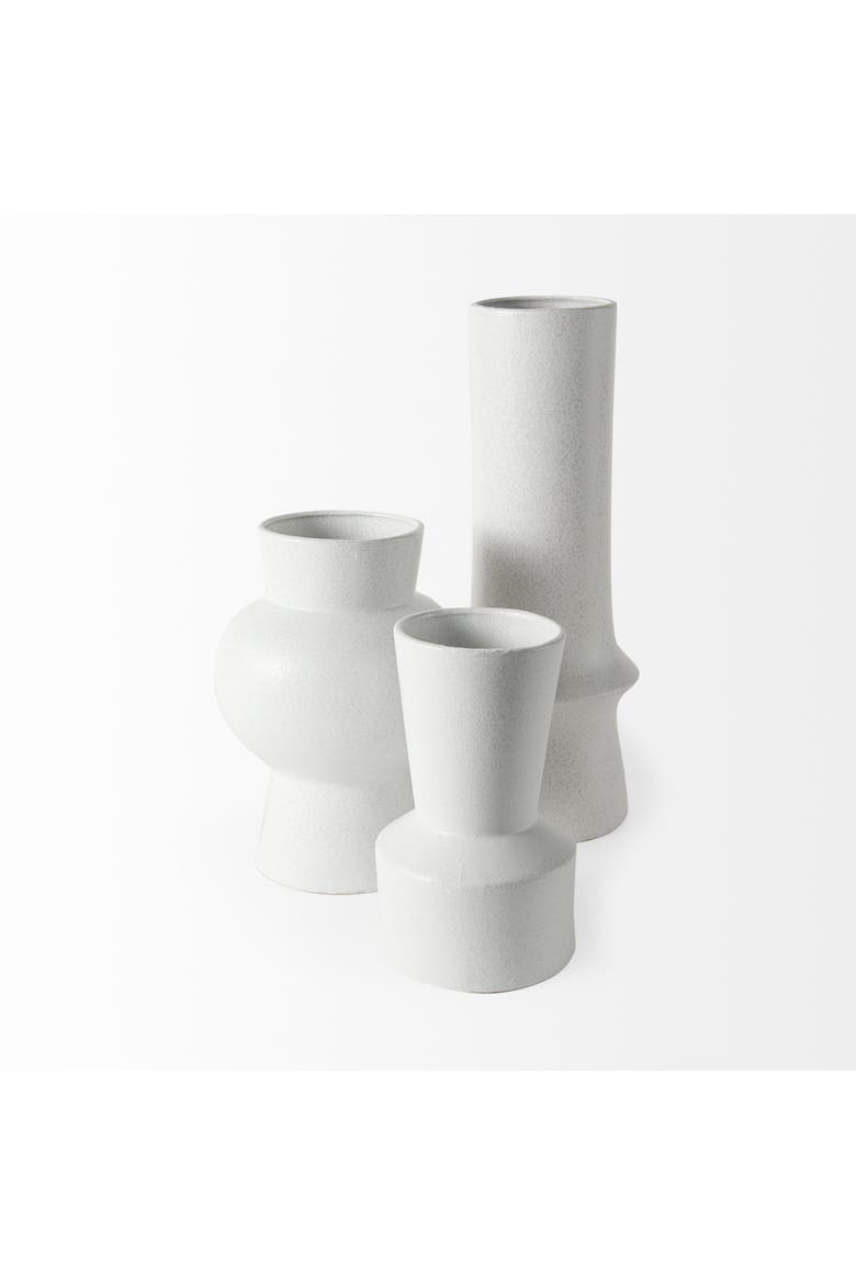 Laforge Ceramic Vase, Alternate, color, White
