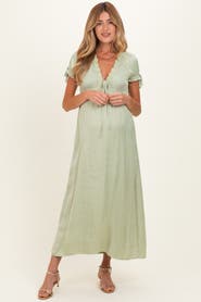 PinkBlush Satin Lace Detail Maxi Dress