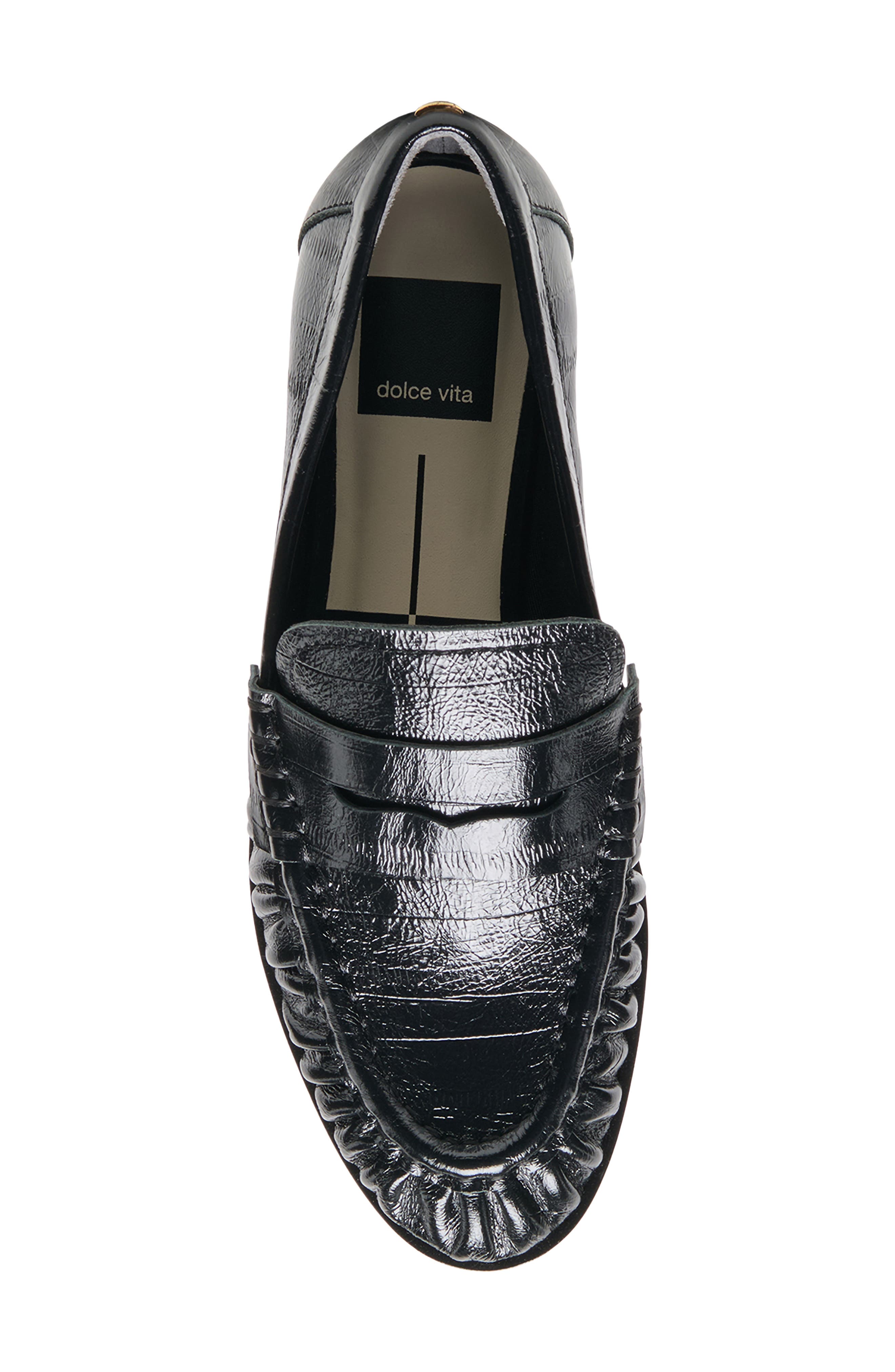 Baxen Penny Loafer, Alternate, color, NOIR EMBOSSED LEATHER