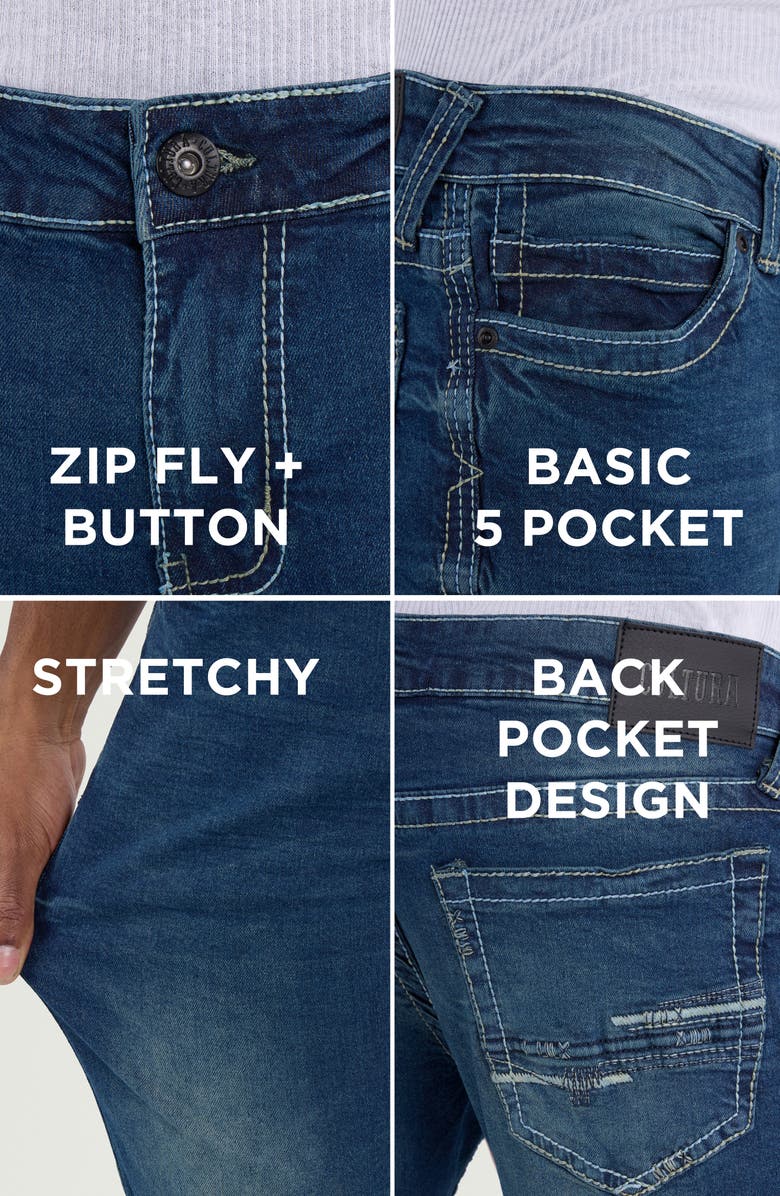 XRAY Saddle Stitch Stretch Straight Leg Jeans, Alternate, color, Dark Blue