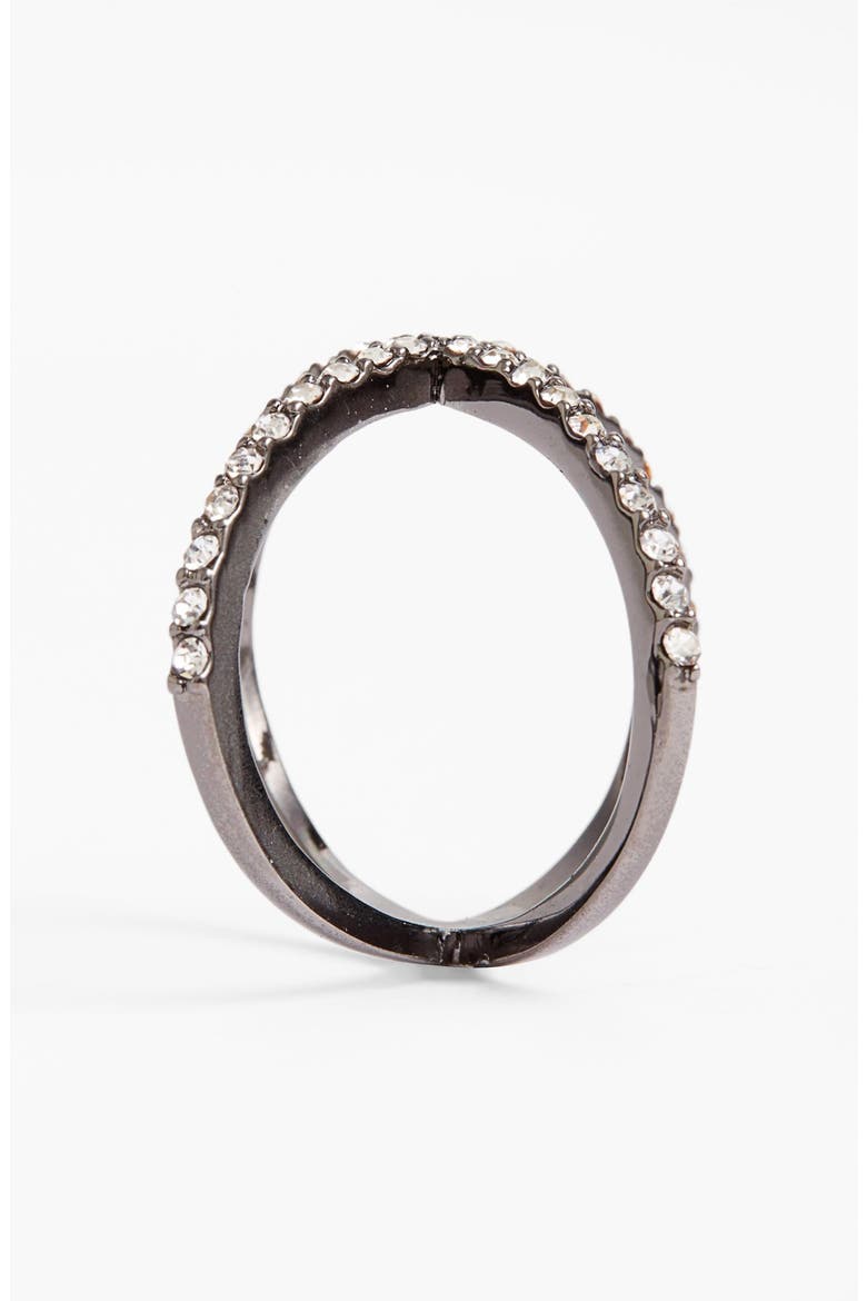 'Mason' Crystal Ring, Alternate, color, CLEAR/ HEMATITEDNU