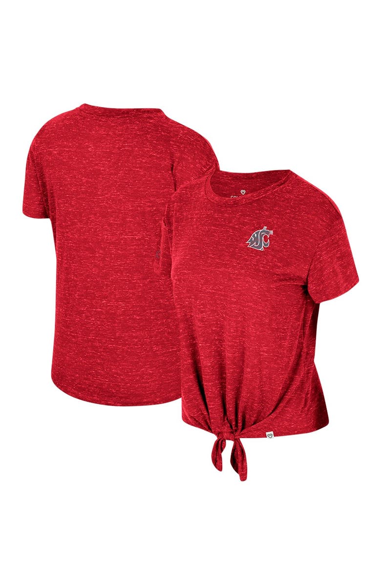 COLOSSEUM Women's Colosseum Crimson Washington State Cougars Finalists Tie-Front T-Shirt, Main, color, 
