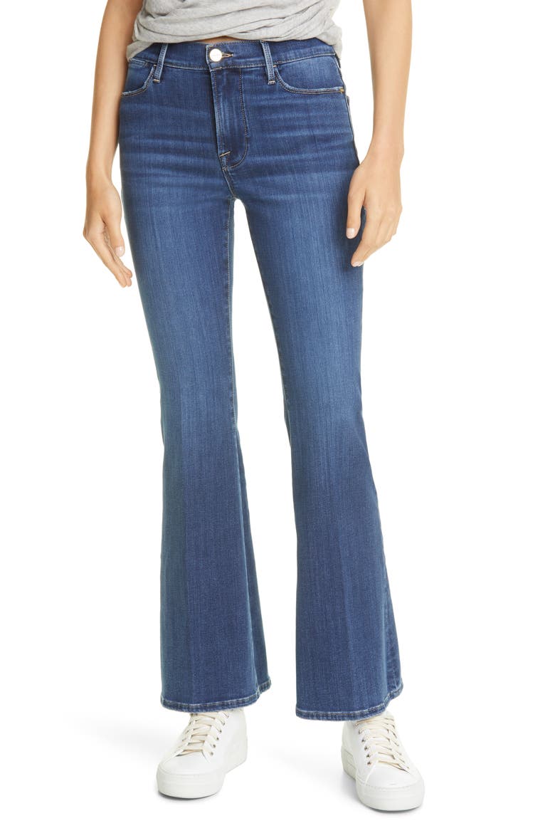 Le Pixie High Waist Flare Jeans, Main, color, LUPINE