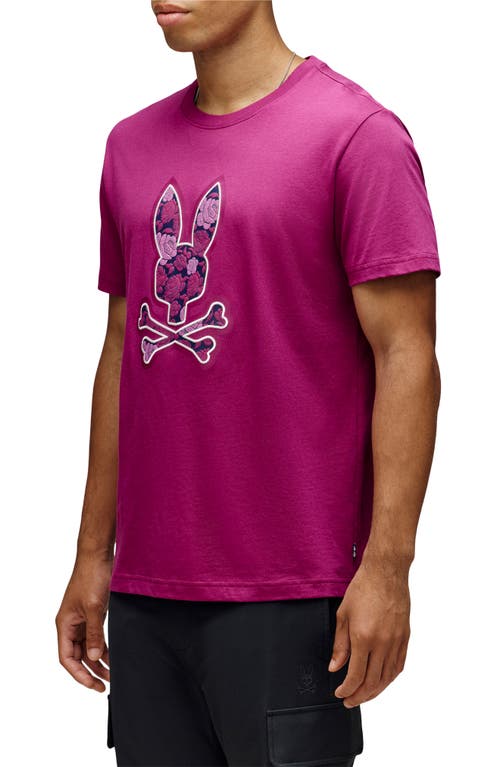 Psycho Bunny Rowen Floral Embroidered Pima Cotton Graphic T-shirt In Pink