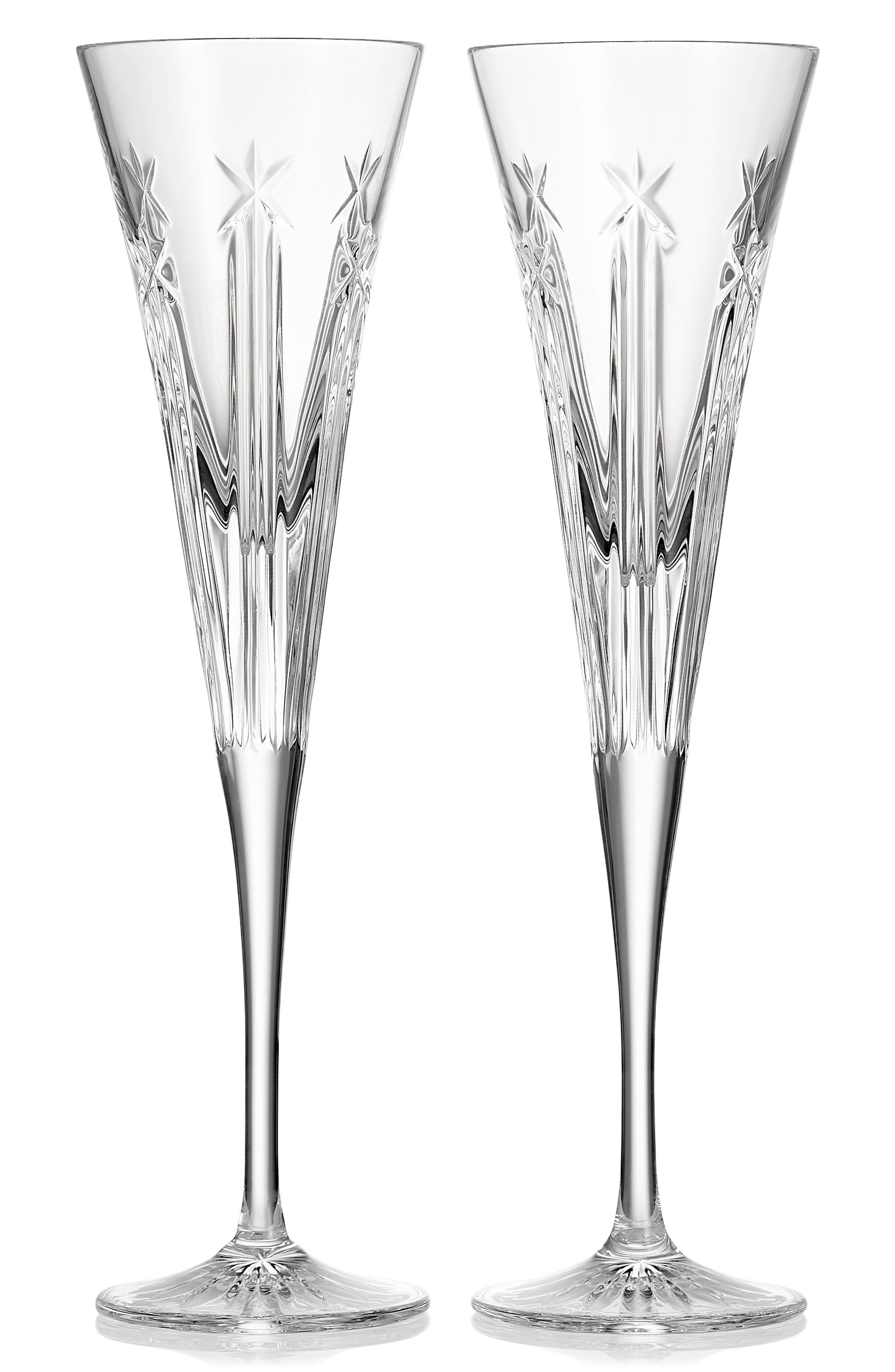 Waterford Crystal Champagne Flutes, Set Of 2 In Transparent