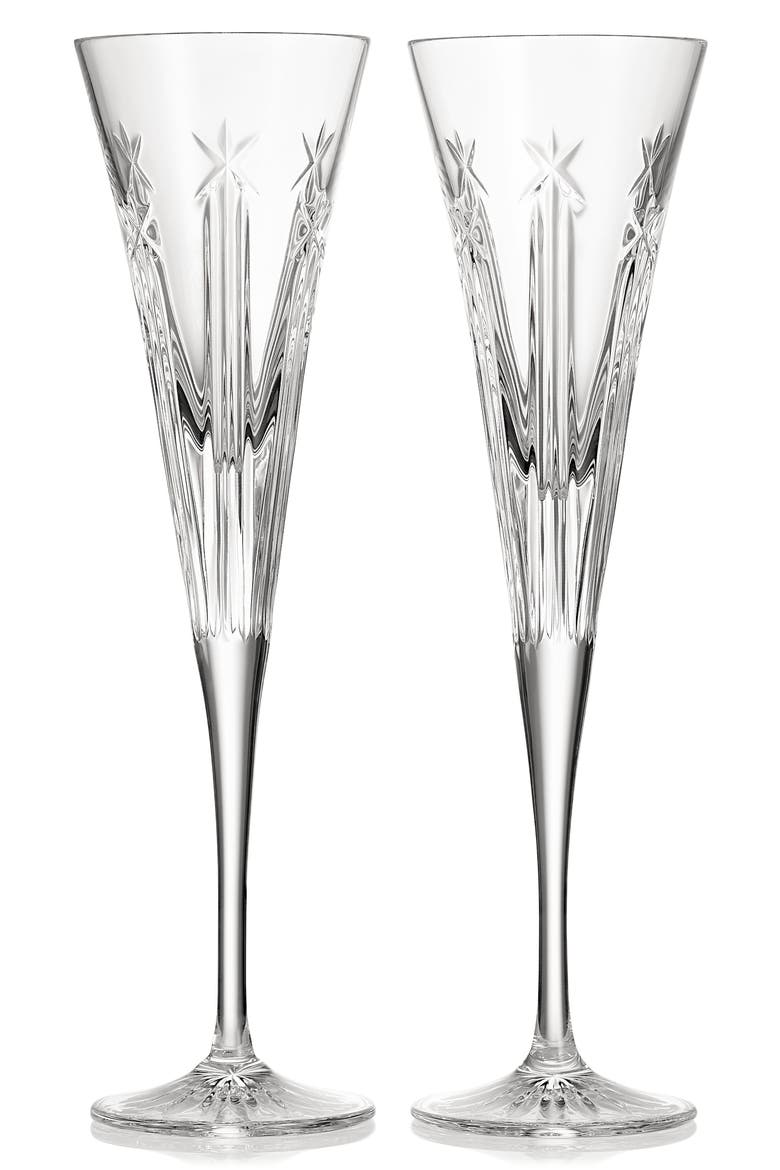 Crystal Champagne Flutes, Set of 2, Main, color, NO COLOR