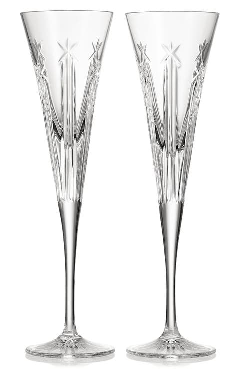 Crystal Champagne Flutes, Set of 2