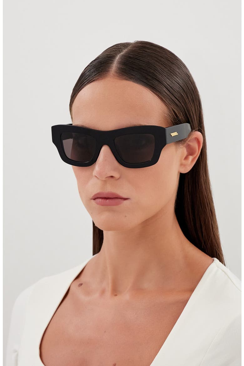 50mm Square Sunglasses, Alternate, color, BLACK