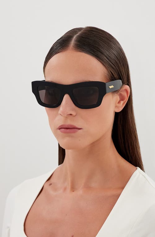 Bottega Veneta Recycled Acetate Rectangle Sunglasses In Black