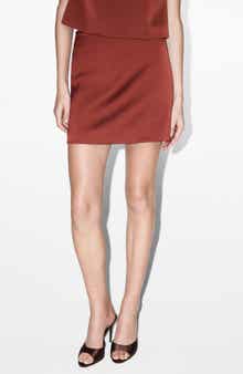 MANGO Jackieo Satin Miniskirt