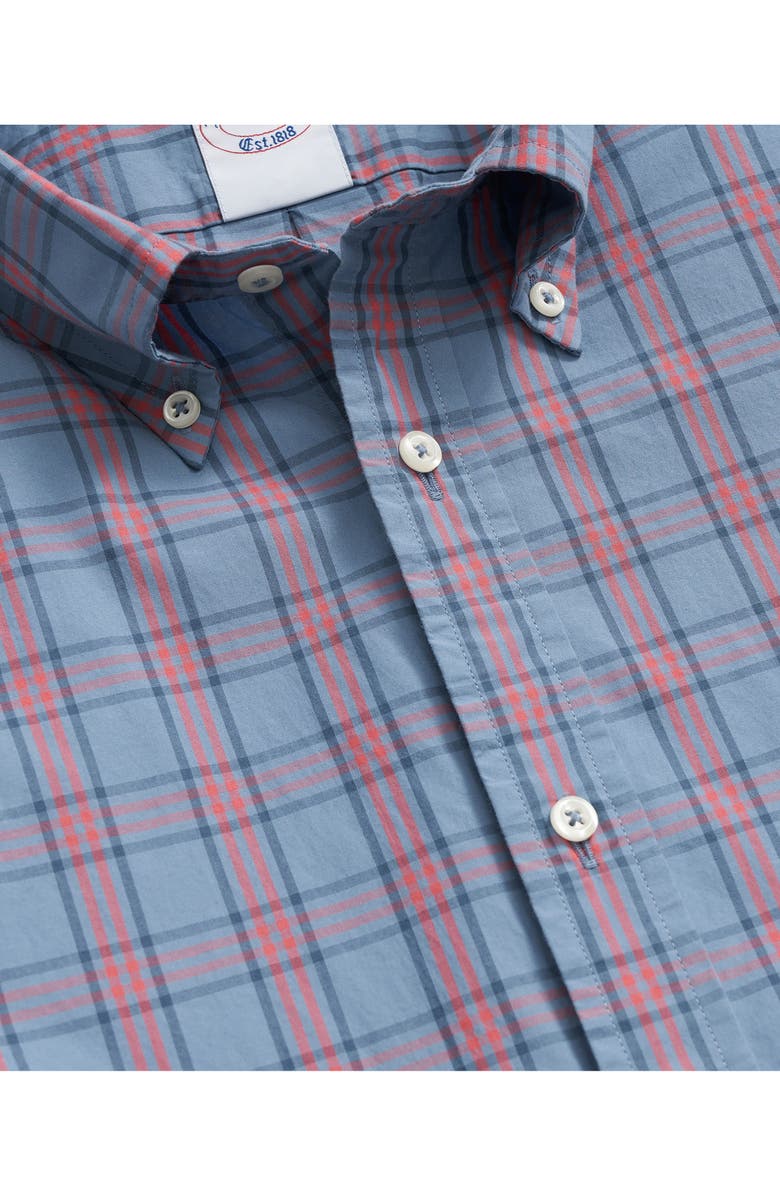 Brooks Brothers Friday Check Cotton Poplin Button-Down Shirt, Alternate, color, Quiet Harbor Check