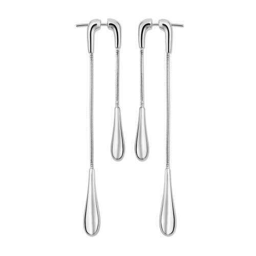 Lucy Quartermaine Double Drop Earrings Front And Back In Sterling Silver