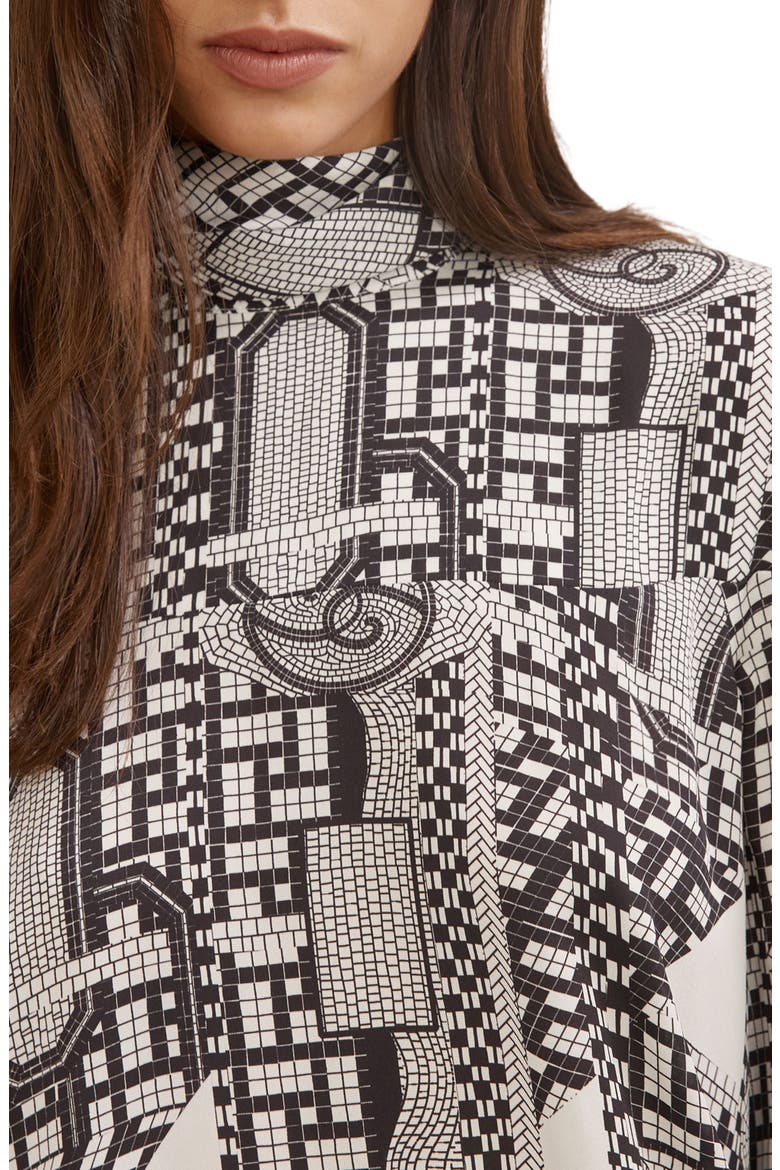 Harry Tile Print Top, Alternate, color, IVORY/ BLACK