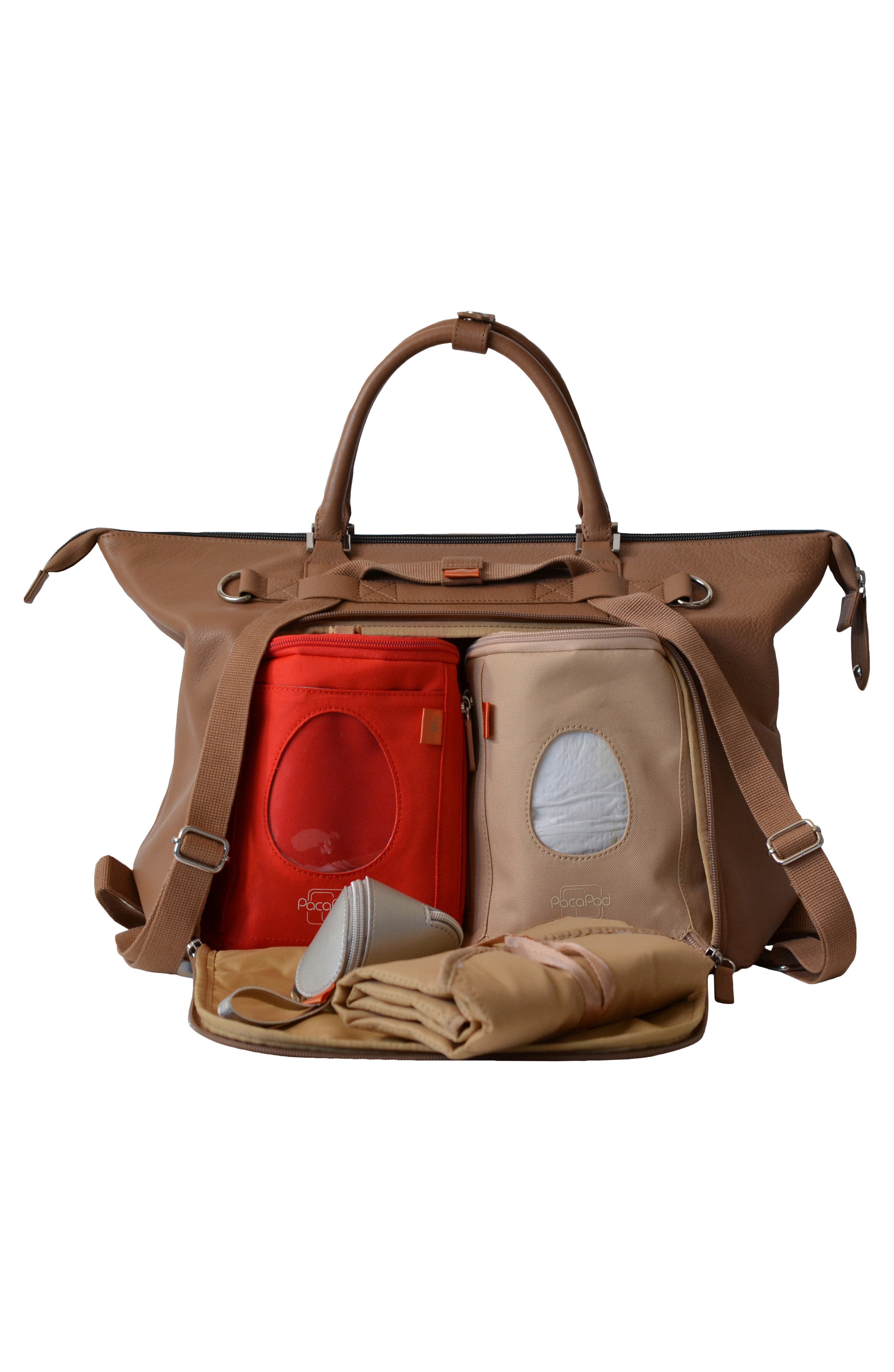 PacaPod Chiltern Leather Diaper Bag, Alternate, color, 