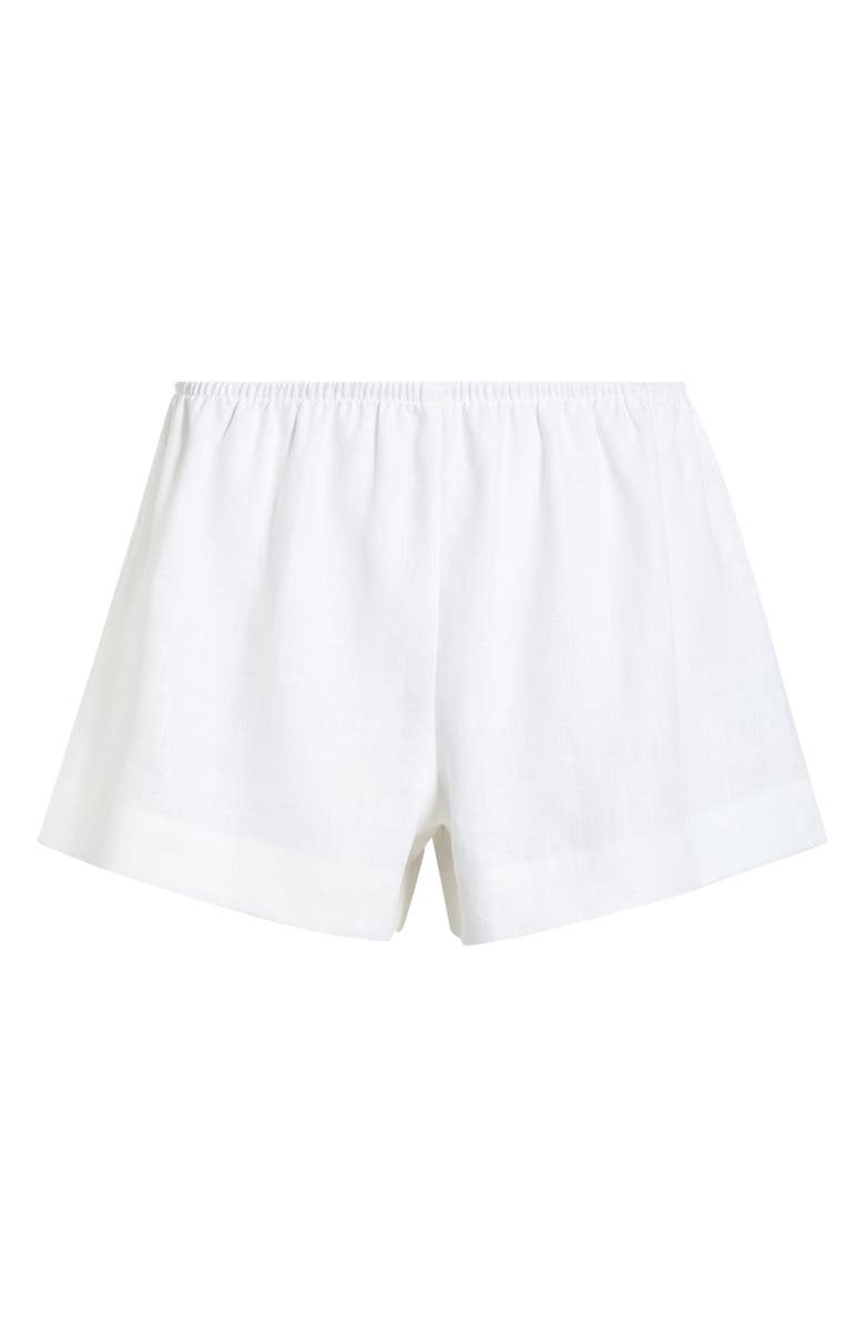 Reformation Nora Linen Shorts, Main, color, White