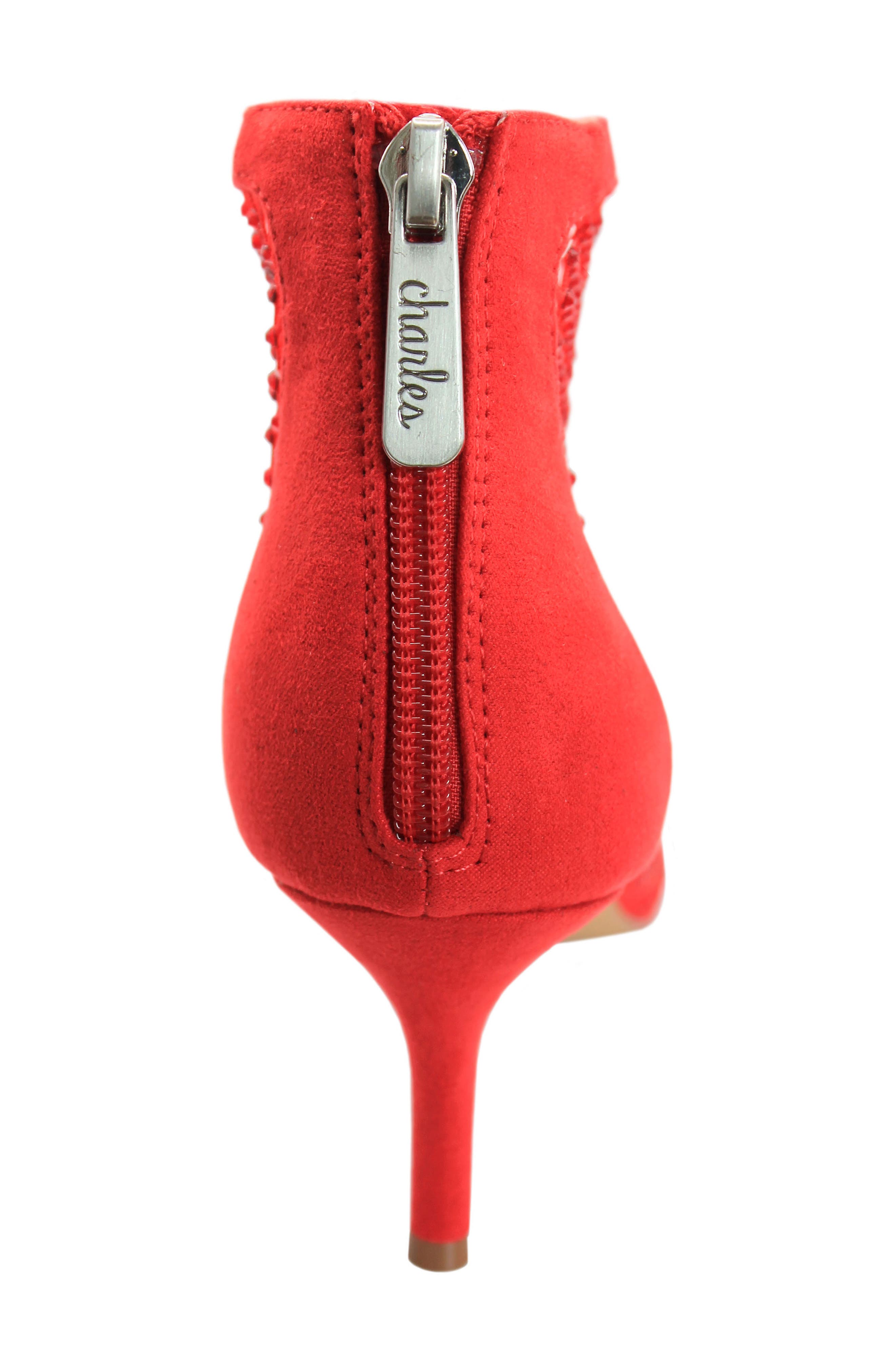 Charles by Charles David Afterhours Rhinestone Mesh Bootie, Alternate, color, Fiery Red