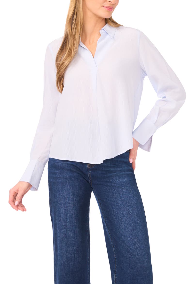 Stripe Semi Sheer Popover Top, Main, color, FROZEN