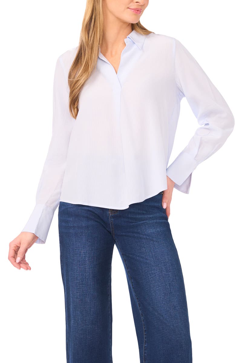 Halogen<sup>®</sup> Stripe Semi Sheer Popover Top, Main, color, Frozen