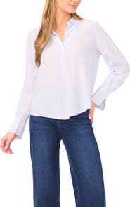 Halogen® Stripe Semi Sheer Popover Top