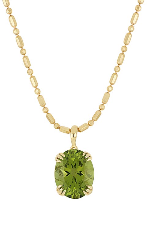 14K Gold Oval Cut Peridot Pendant Necklace (Online Trunk Show)