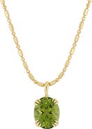 Bony Levy 14K Gold Oval Cut Peridot Pendant Necklace