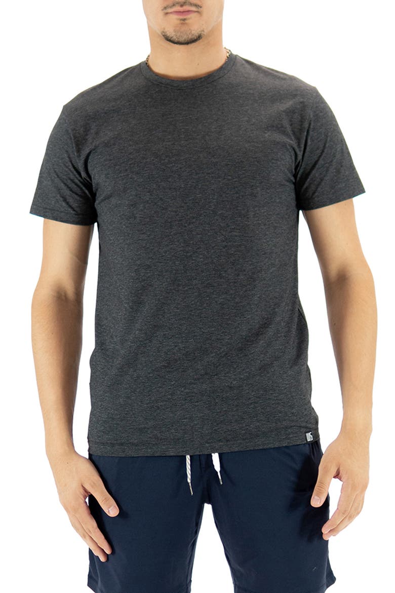 Roberts Short Sleeve Sleep Tee, Main, color, HEATHER BLACK