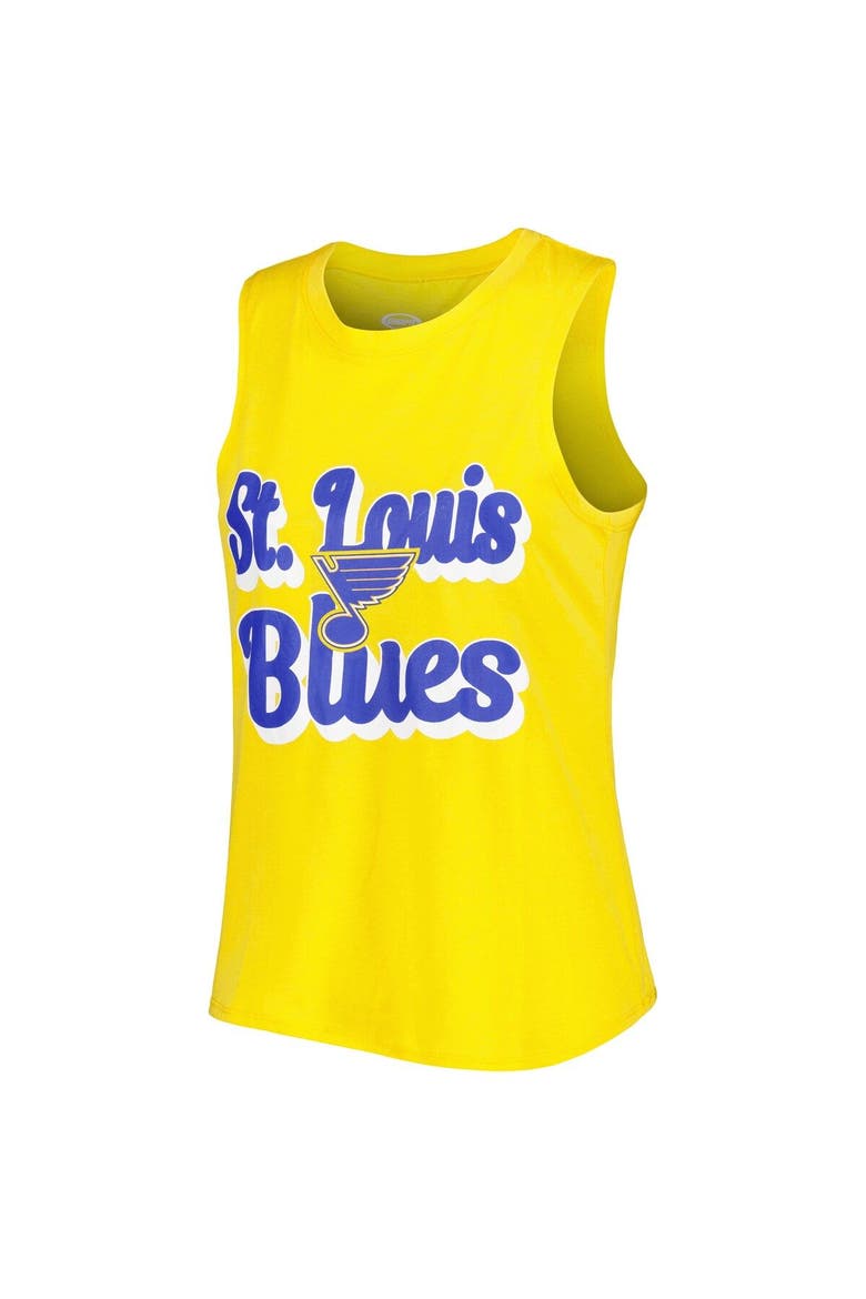 Women's Concepts Sport Gold/Navy St. Louis Blues Meter Muscle Tank Top & Pants Sleep Set, Alternate, color, Gold