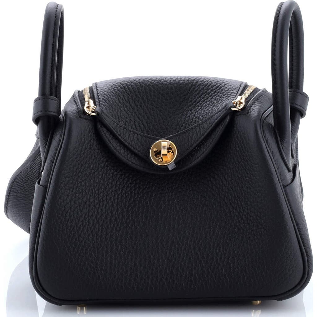 Pre-owned Hermes Hermes Lindy Bag Clemence Mini In Black