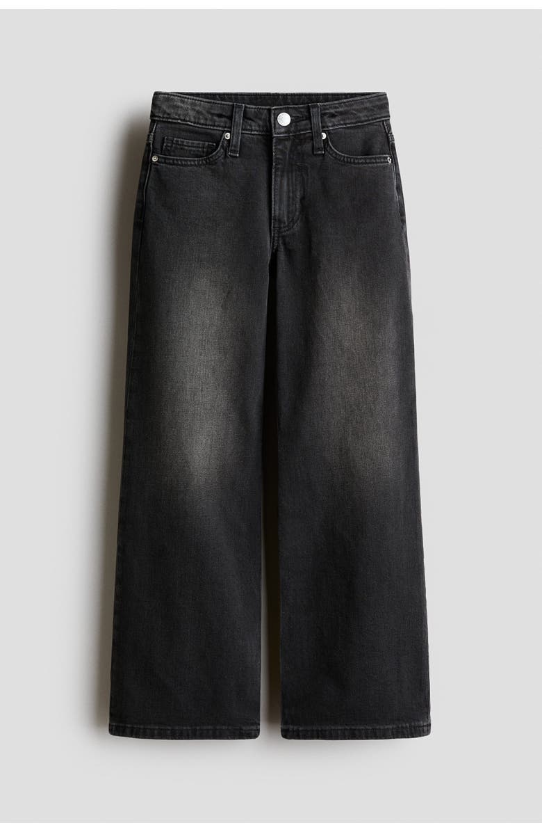 H&M Wide Leg Jeans, Main, color, Black