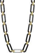 LAGOS Signature Caviar Black Ceramic Link & Diamond Necklace