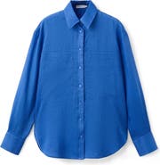 MANGO Ramie Button-Up Shirt