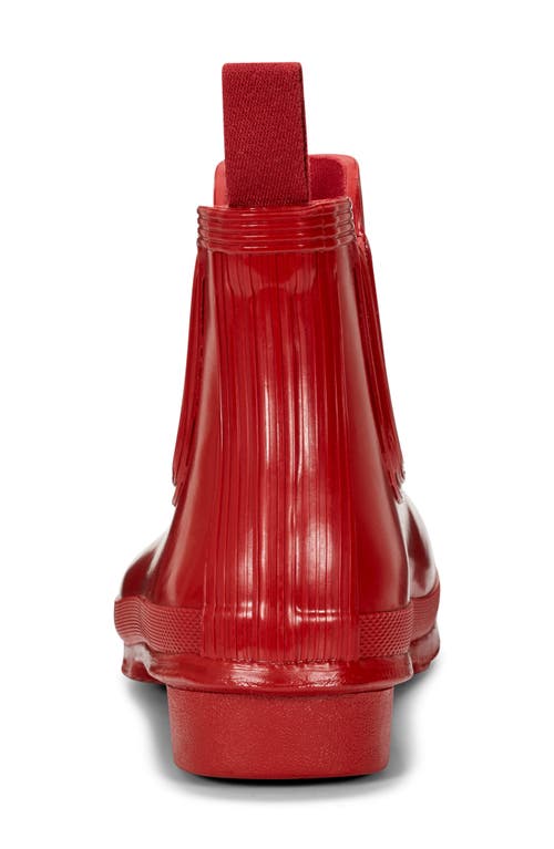 Hunter Original Gloss Waterproof Chelsea Boot In Military Red