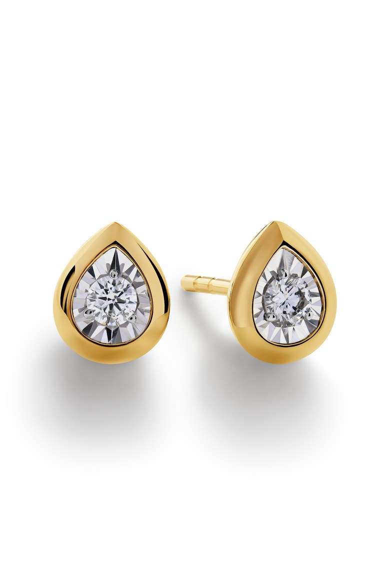 Lab Grown Diamond Pear Stud Earrings, Main, color, 18CT GOLD VERMEIL / LAB DIA